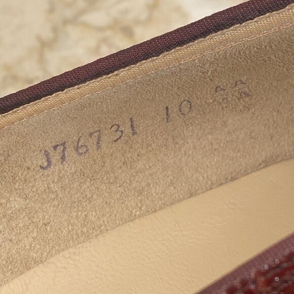 1950’s Vintage Red Cross Shoes Croc Embossed Leather - Picture 14 of 16